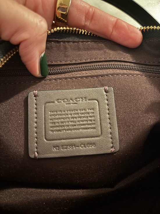 COACH Charlotte Black Croc-Embossed Leather Shoulder Bag - Picture 2 of 3